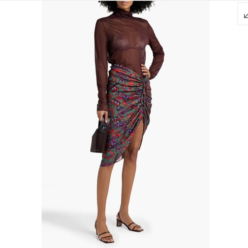 NWOT Veronica Beard Ari Paisley Midi silk blend Skirt, size US 2